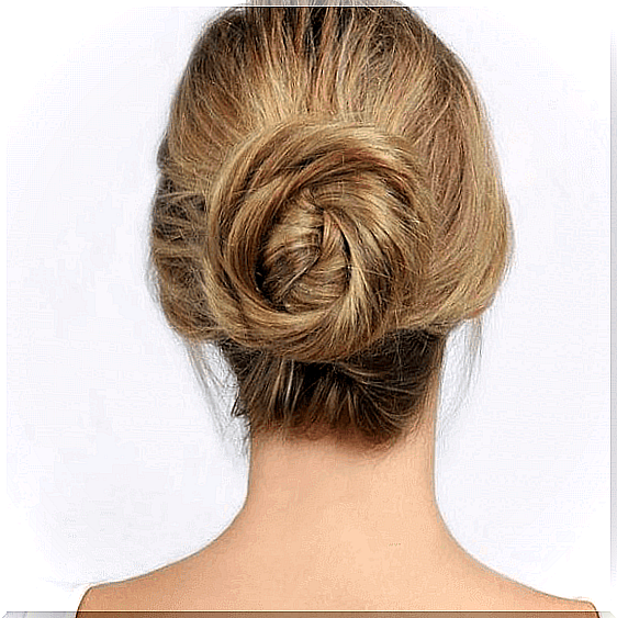 Woman with a bun in her hair