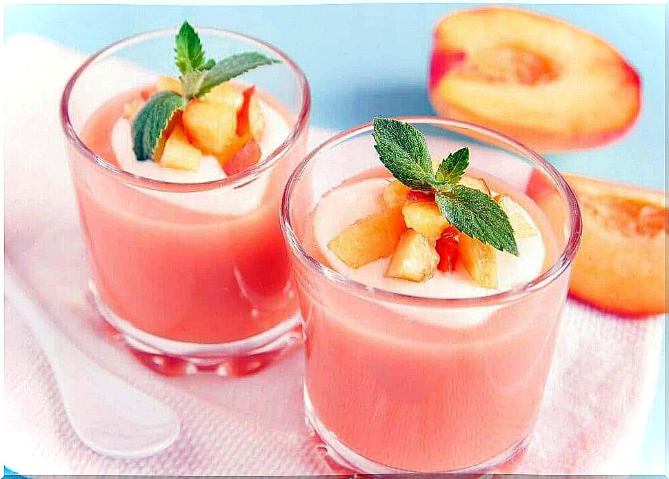 Healthy peach smoothie