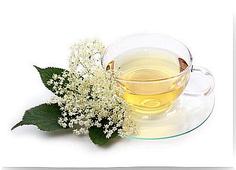 A cup of elderflower tea