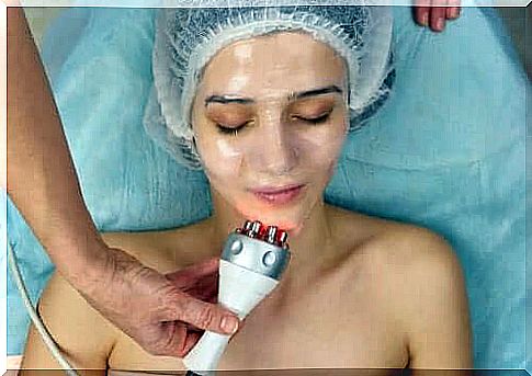 Woman getting a facial