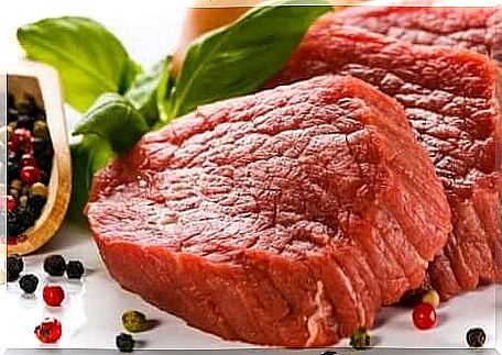 Red meat with a high uric acid content