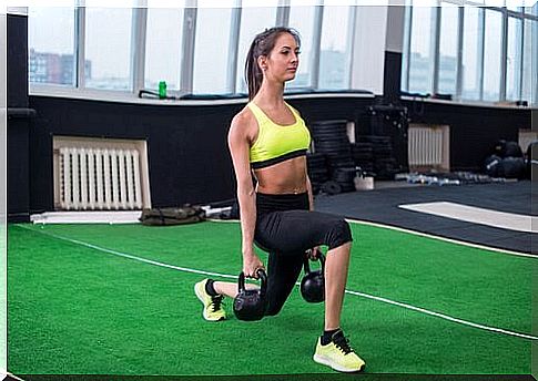 Woman in yellow and black sports outfit